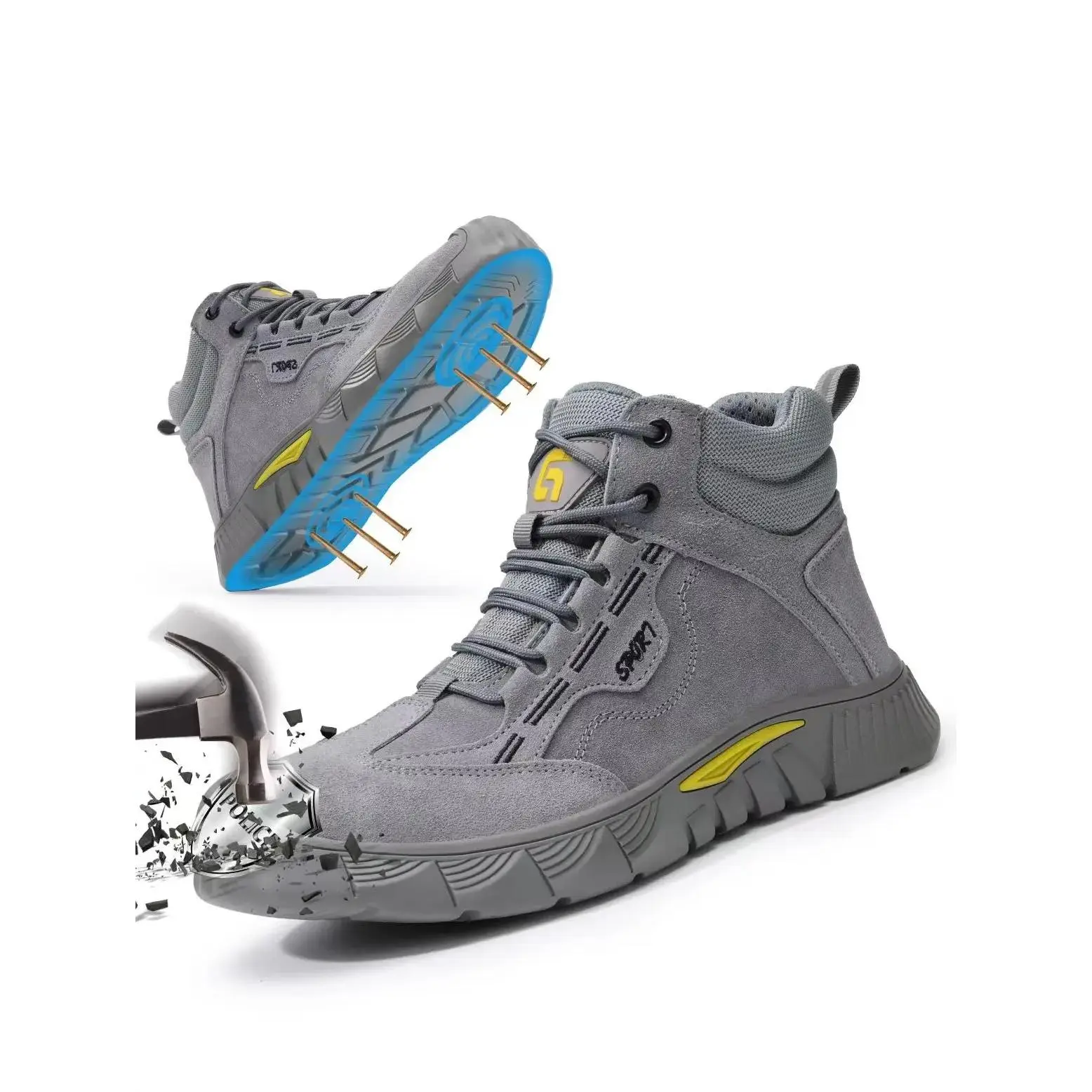New-top Steel Toe Work Shoes Men  - Durable Protection, Advanced Non-Traction - Comfortable & Stylish Sneakers Daily Work