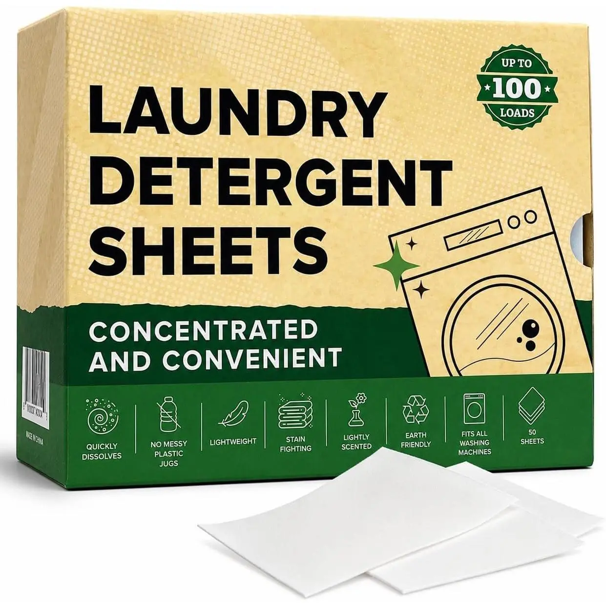 ® Laundry Detergent Sheets, 50 Sheets, up to 100 Loads | , Sustainable,  & Liquidless Strips