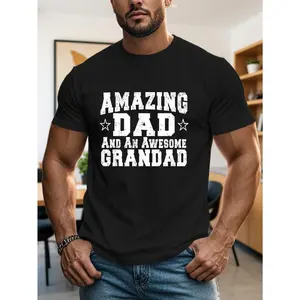 AMAZING DAD AND AN AWESOME GRANDAD Crinkle Plus Size Men's T-Shirt