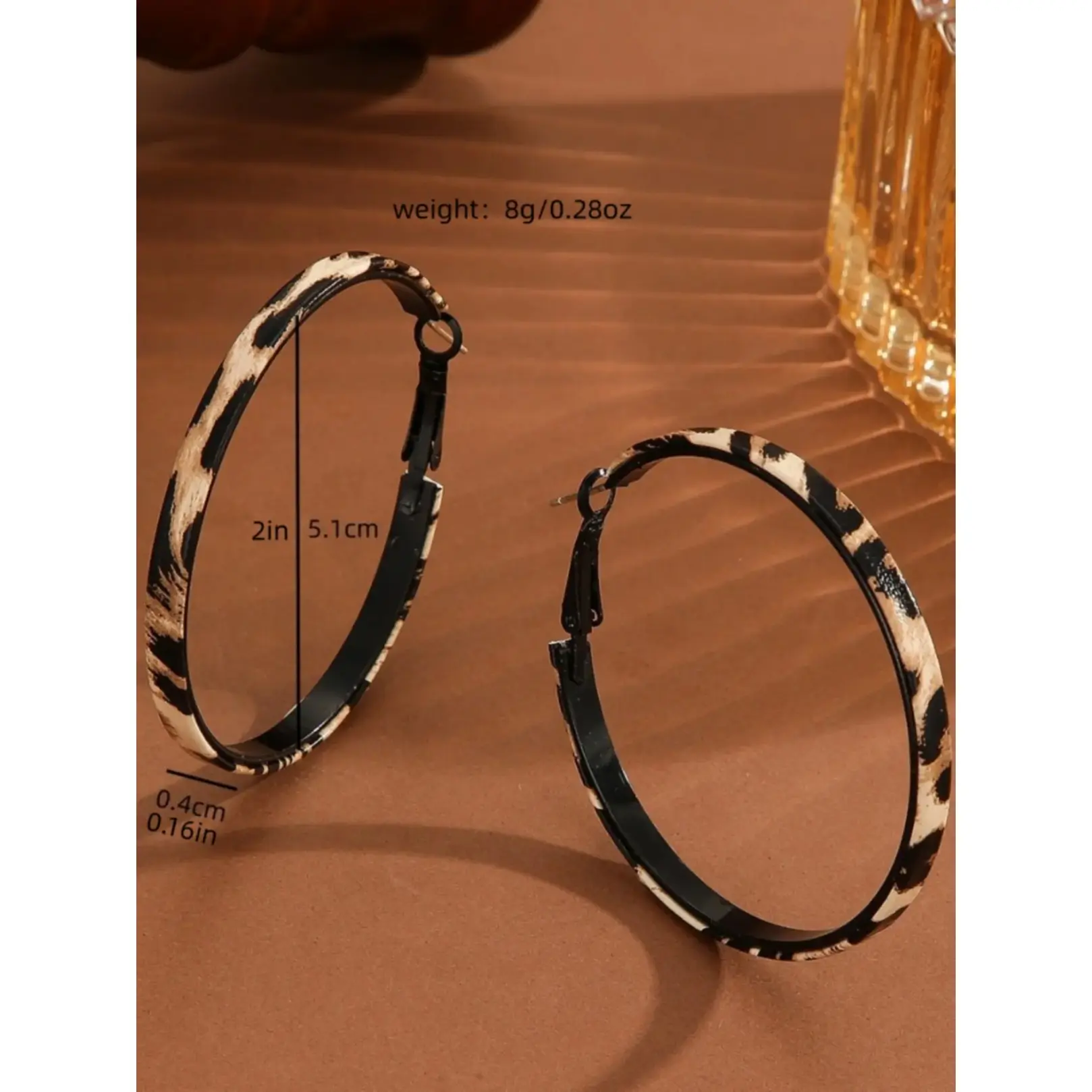 Women's Leopard Animal Print Large Round Hoop Earrings, Classic Circle Costume Jewelry, Trendy Personalized Accessory for Daily Outfits, Parties