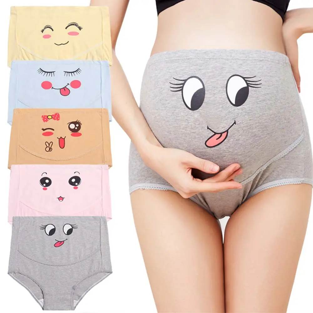 5 Pack Maternity Underwear High Waist Belly Support Panties Adjustable Waistband M-5XL Soft Breathable Pregnancy Underwear Cotton Gusset Plus Size for All Trimesters Postpartum