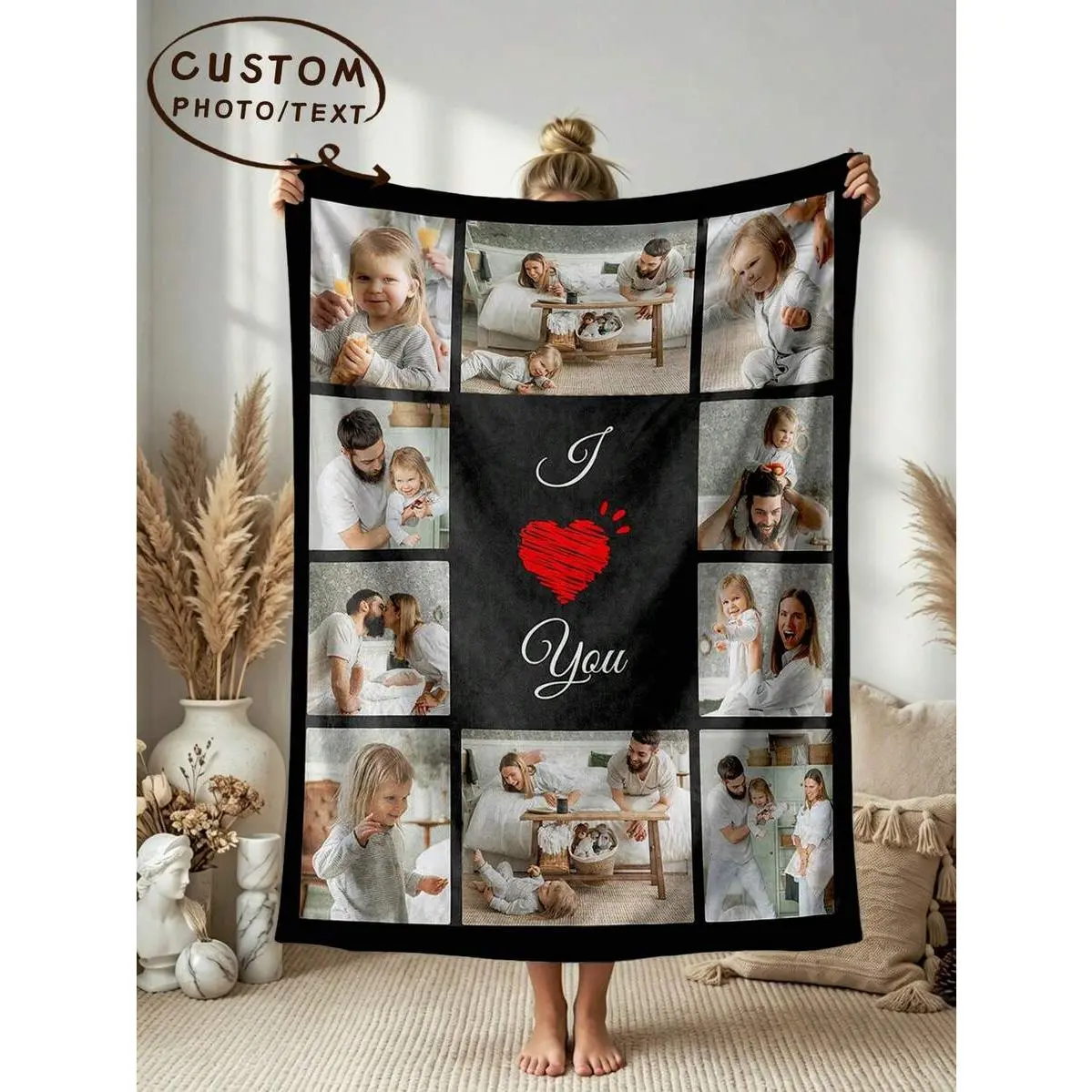 (Customized) Custom Plush Photo Blanket-High Definition Custom Printing, Modern Design-Machine Washable All Season Parabola, 200-250gsm-Ideal Custom Gift