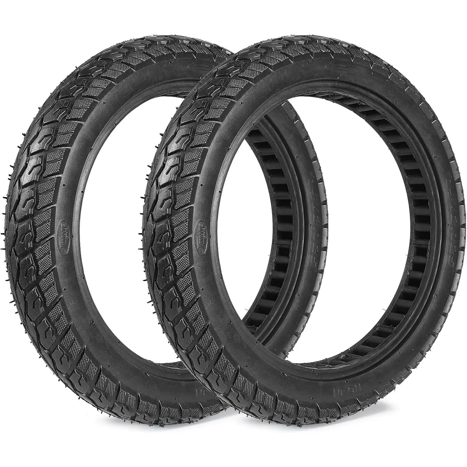 14x2.125 Solid Tire,14 X 2.125 Puncture-Resistant Tire 2 Pack | 57-254 Airless Solid Rubber No-Flat E- Tire For Folding Electric Bikes, Electric Scooters &  Bikes