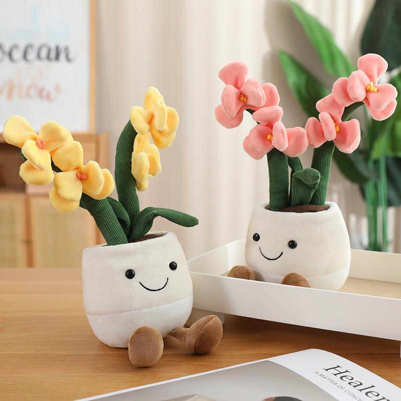 The Cutest Orchid You Can't Kill!  3D Plush Flower Pot Doll, Soft Stuffed Plant Decor for Room & Dorm, Unique Birthday Gift for Her, Heartfelt Aesthetic Keepsake