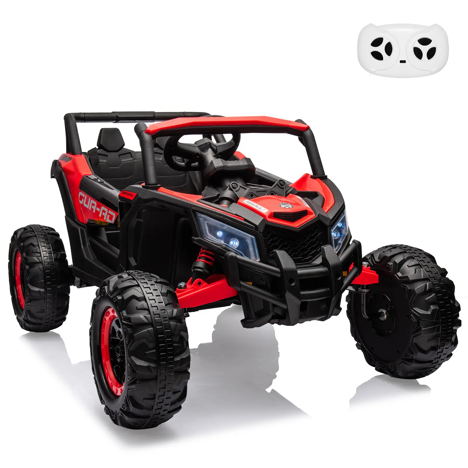 24V 2-Seater Kids Electric UTV Ride-On Car – Dual 200W Motors – Spring Suspension – Remote Control, Metal Frame, USB, Music & LED Lights – Outdoor Battery Powered Toy Vehicle for Children & Toddlers