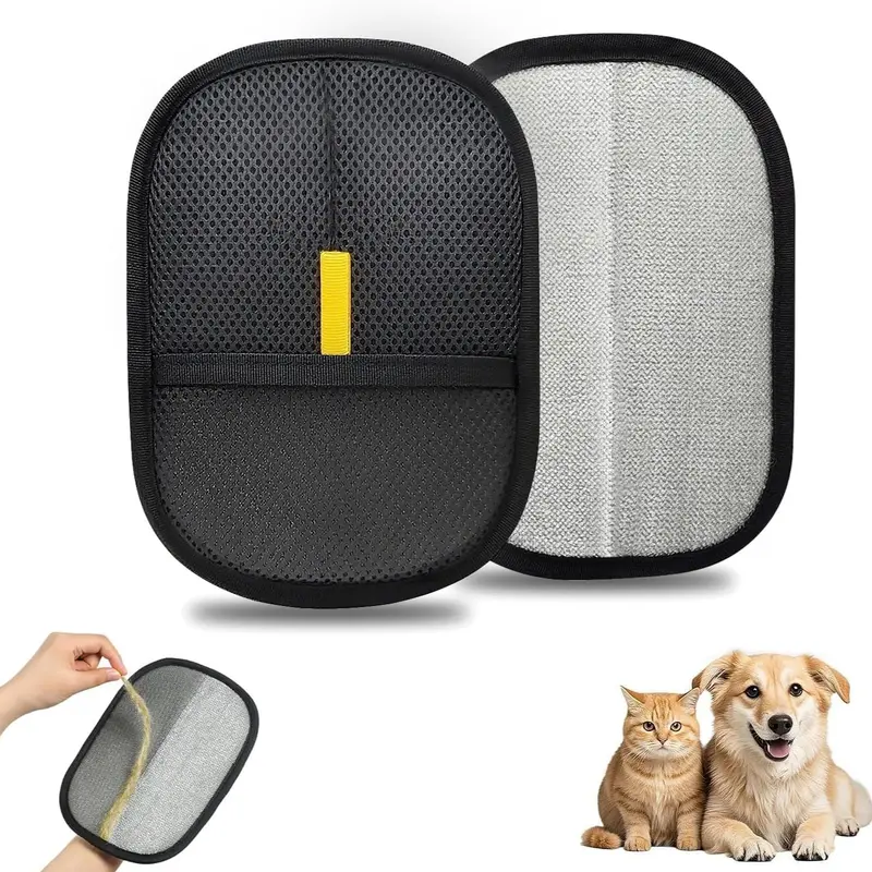 Pet Hair Removal Gloves, Reusable Electrostatic Pet Hair Remover Tool, Washable Double-Sided Clean Pet Grooming Gloves for Furniture & Car Seats