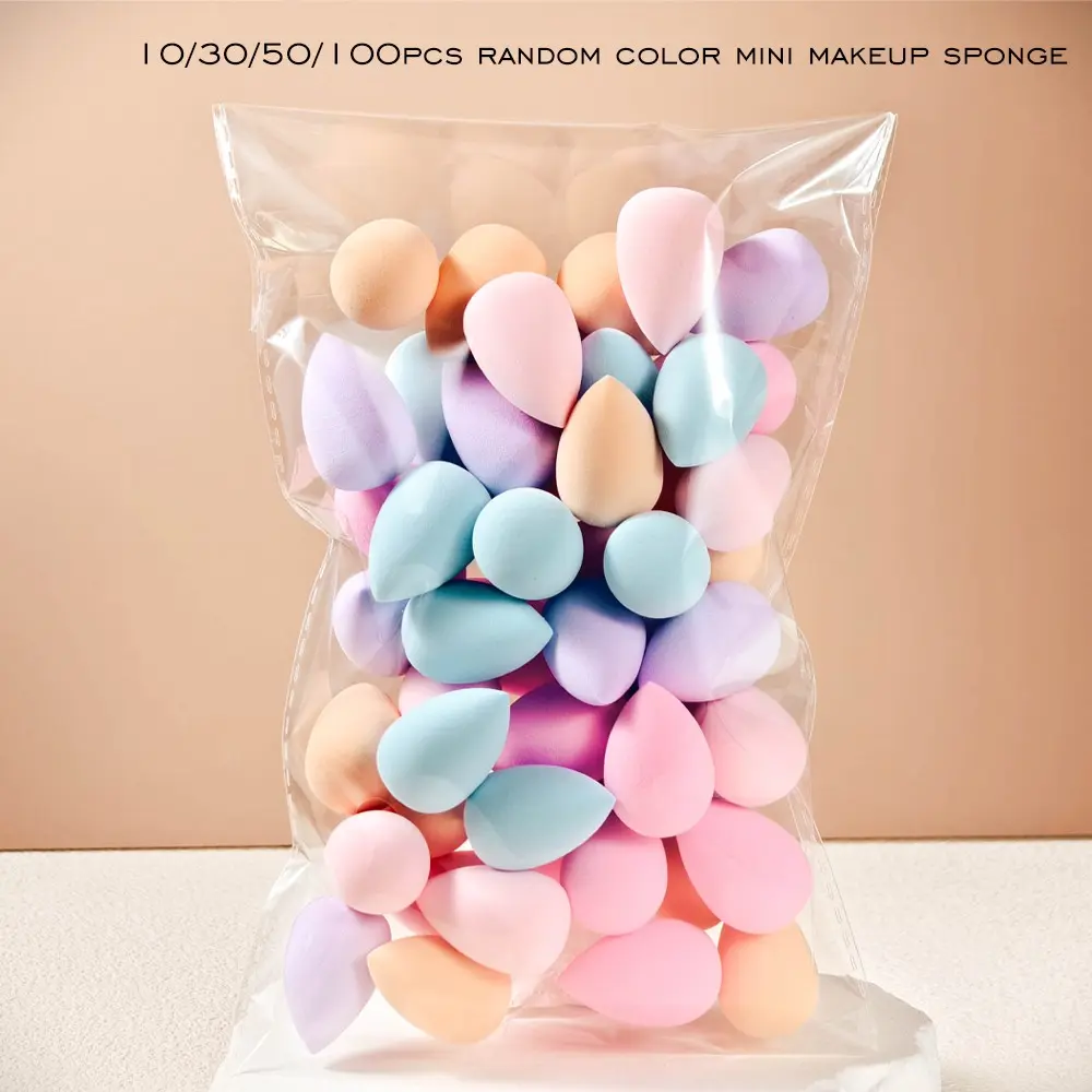 Mini Makeup Sponge 10/30/50/100 Pcs, Makeup Sponges for Foundation, Foundation Beauty Sponge, Blending Beauty Sponge, Blender Sponge, for Liquid, Cream, and Powder, Dry and Wet Dual-use Foundation Makeup Puff for All Skin Types, Multi-color
