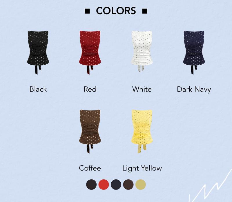 Cider Cotton-blend Boat Neck Knotted Polka Dot Ruched Tank Top