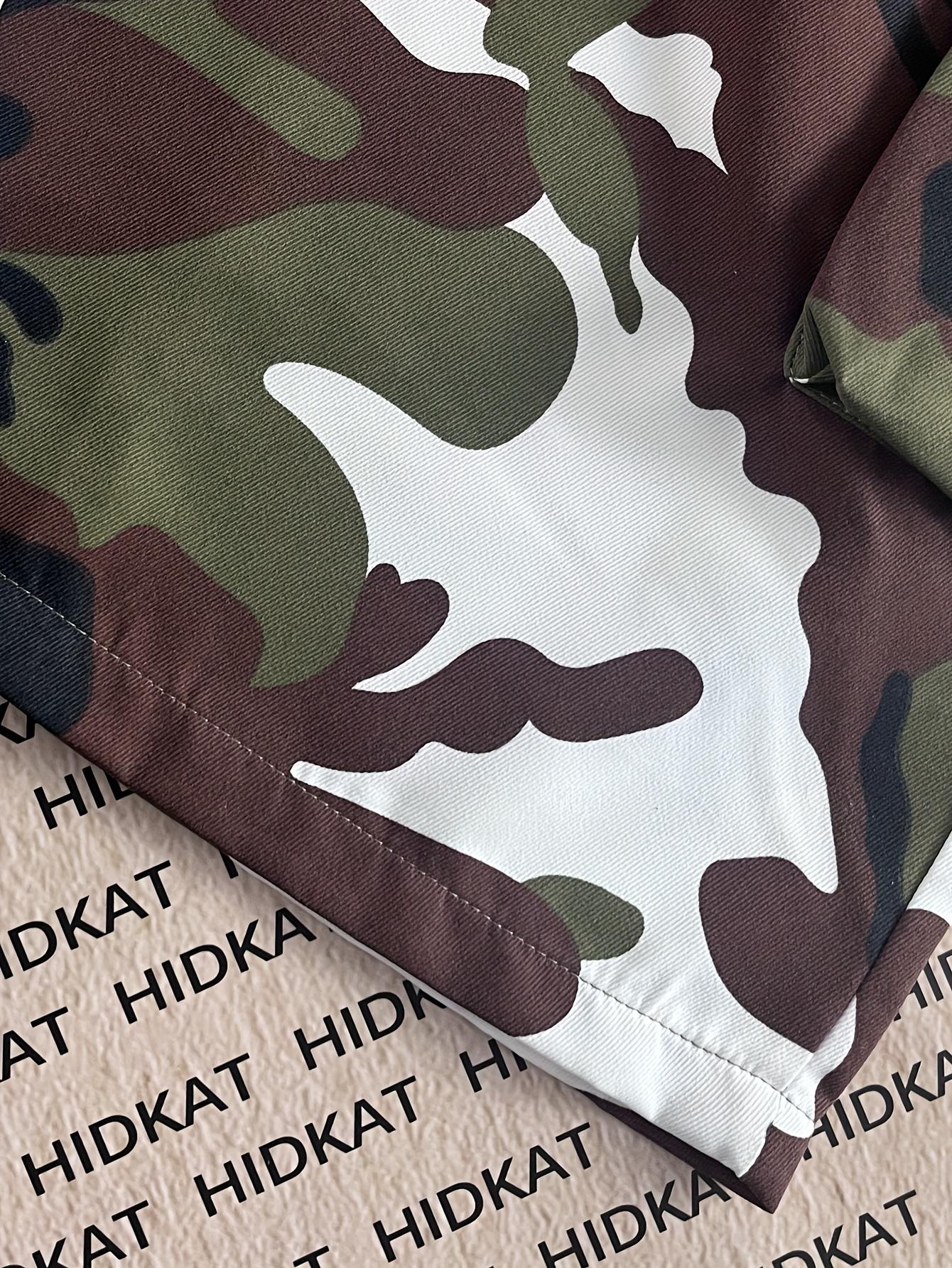 Men's Summer Camouflage Cargo Shorts - Elastic Drawstring Waist & Multiple Pockets, Durable Non-Stretch Regular Fit for Casual/Outdoor Wear