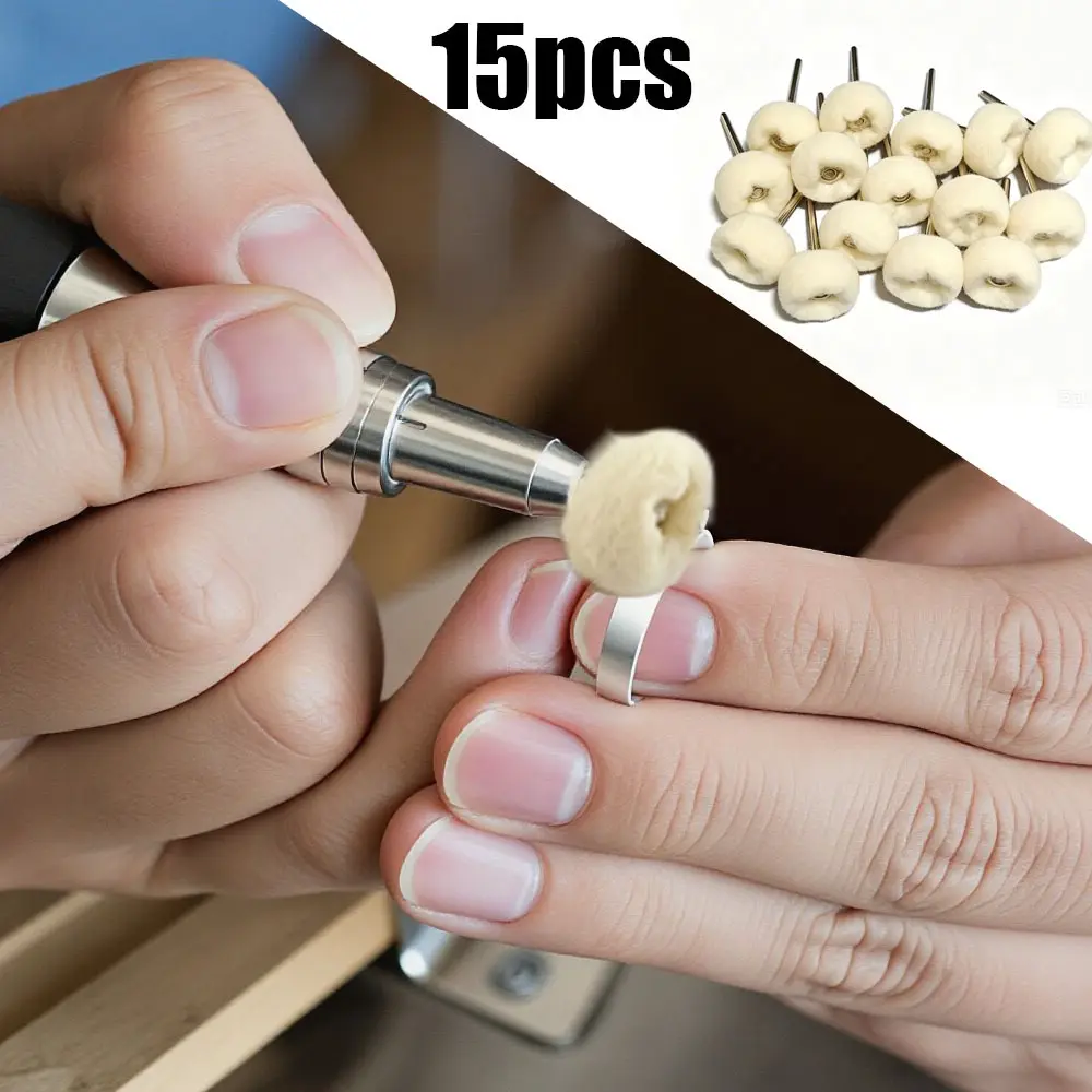 15 pcs wool polishing accessories, fine polishing consumables, suitable for shaping and polishing leather belts, polishing sculpture crafts, and mirror polishing kitchen hardware utensils
