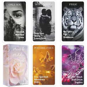 Knana Hearts Hidden Secrets Oracle Cards, Twin Flame Love Oracle Cards, Oracle Deck for Beginner, Help Their Unlock The True Face of Your Heart