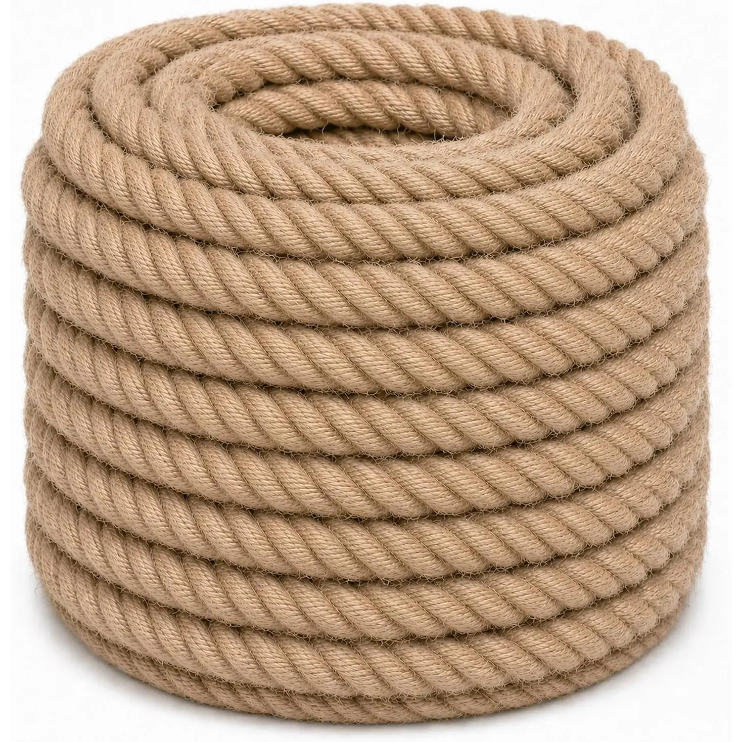 Twisted Manila Rope (1.5 Inch x 20 Feet) Natural Jute Thick Hemp Rope for Docks, Railings, Landscaping, Decorating