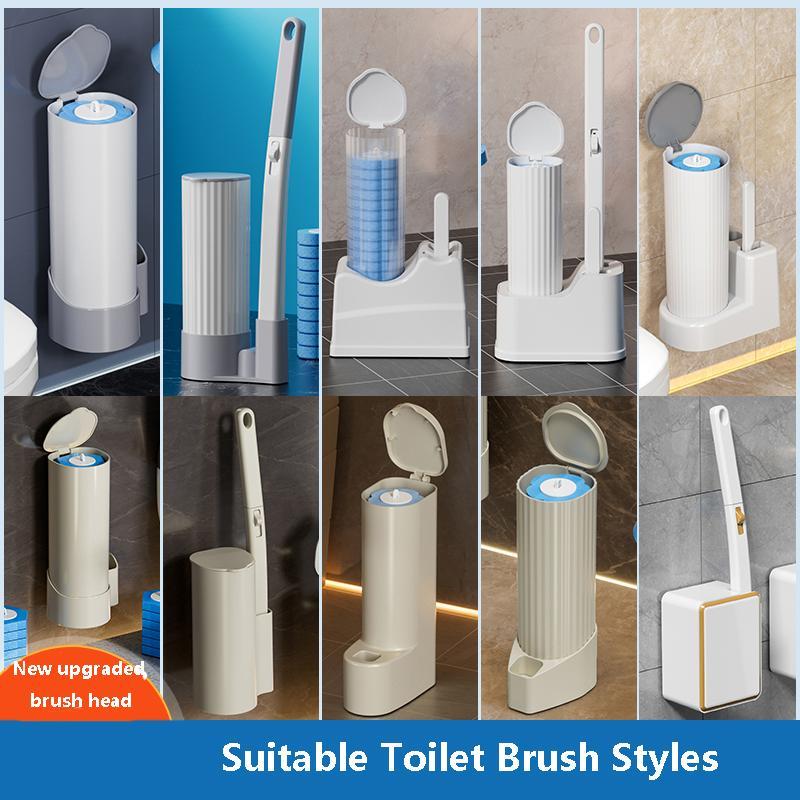 Disposable Toilet Brush Head, 1 Set 360-Degree Rotatable Toilet Cleaning Brush Head with Cleaning Liquid, Bathroom Cleaning Tool, Toilet Bowl Cleaners #GLOBAL PICKS