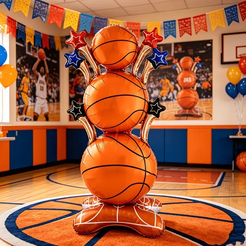 Extra Large Standing Basketball Aluminum Foil Balloon, Party Balloons Decorations, Sports Party Decor, Birthday, Wedding, Graduation, Holiday Decorations