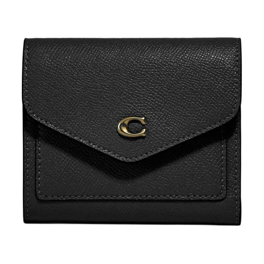 COACH Wyn 11 Envelope Clutch Bag for Women – Casual Leather Handbag in Black