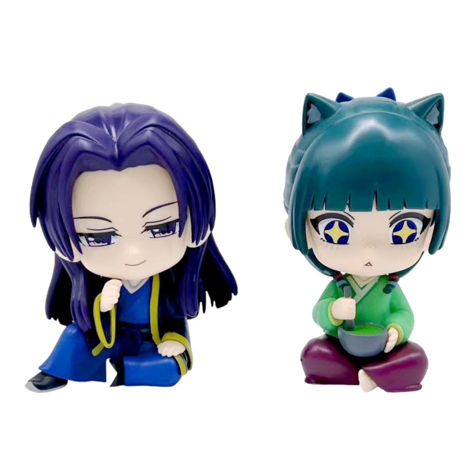 12CM Q Version The Apothecary Diaries Maomao Jinshi Mini Figure Anime Periphery Kawaii Sitting Toys Desktop Ornaments Model Gift