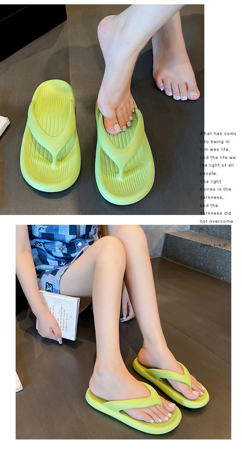 Summer Unisex Flip Flops Thick Sole Men Women Non Slip Beach Sandals Soft Bottom Couple Slippers Wear Resistant Footwear