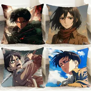 Fashion AAttack on Titanable Cushion Cover Ultra-Soft Reversible Plush Pillow Cover - Double-Sided Fluffy Comfort for Car, Sofa & Bedroom | Skin-Friendly Fabric | Easy Clean & Maintain | Stylish Home & Vehicle Decor | Heartfelt Gift