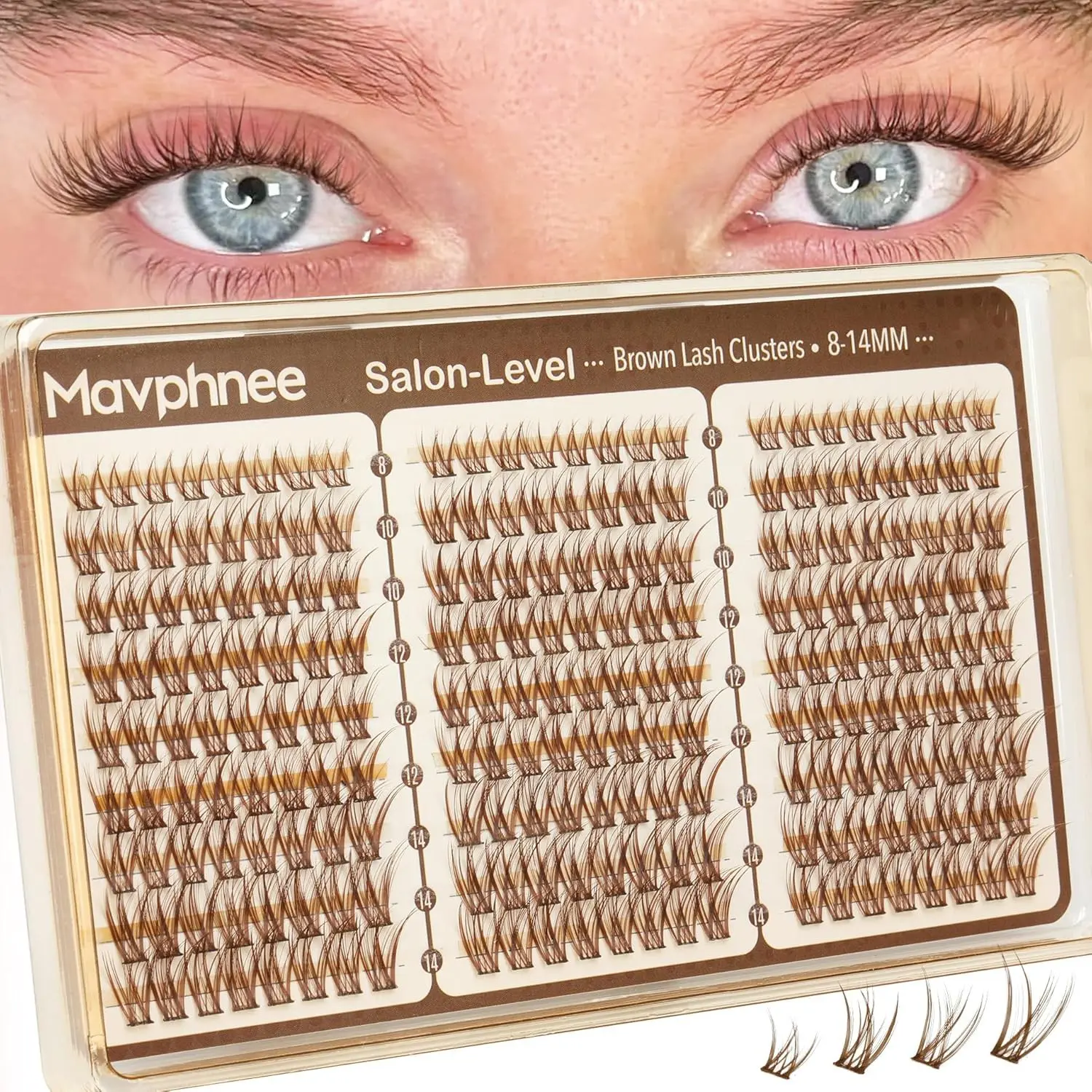 216 Pcs Eyelash Clusters, 8-14mm Feathery Natural False Lashes, D Curl, Mixed Length, Easy to Use, Daily Wear, Natural Look