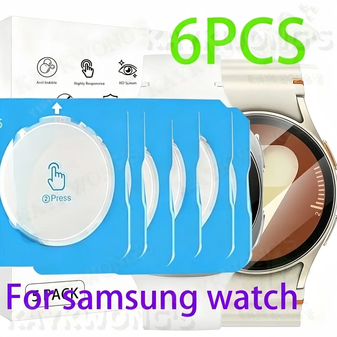 KAYKWONG'S For Samsung Galaxy Watch 8/7/6/5 Screen Protector, Protective Film, Smartwatch Accessories, 6-Piece Set, Scratch-Resistant Tempered Glass, Full Coverage, Thin Shield, High Hardness