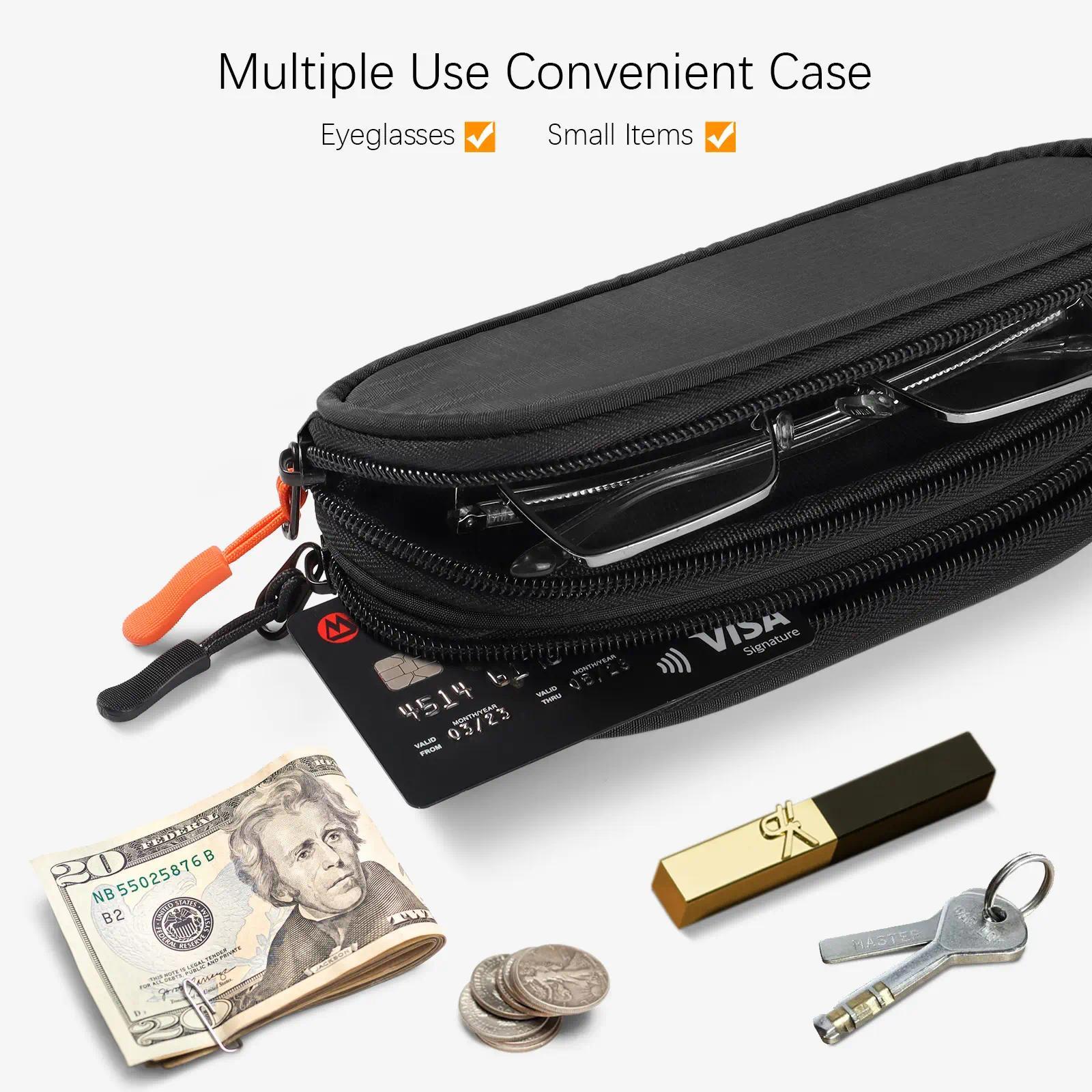 Double Eyeglasses Case Soft Portable Zipper Sunglasses Pouch with Keychain Clip, Lightweight Protective Storage Bag for Glasses, Durable Compact Organizer for Men Women Daily Travel Outdoor Use Double Eyeglasses Case Soft Portable Zipper Sunglasses Pouch with Keychain Clip, Lightweight Protective Storage Bag for Glasses, Durable Compact Organizer for Men Women Daily Travel Outdoor Use