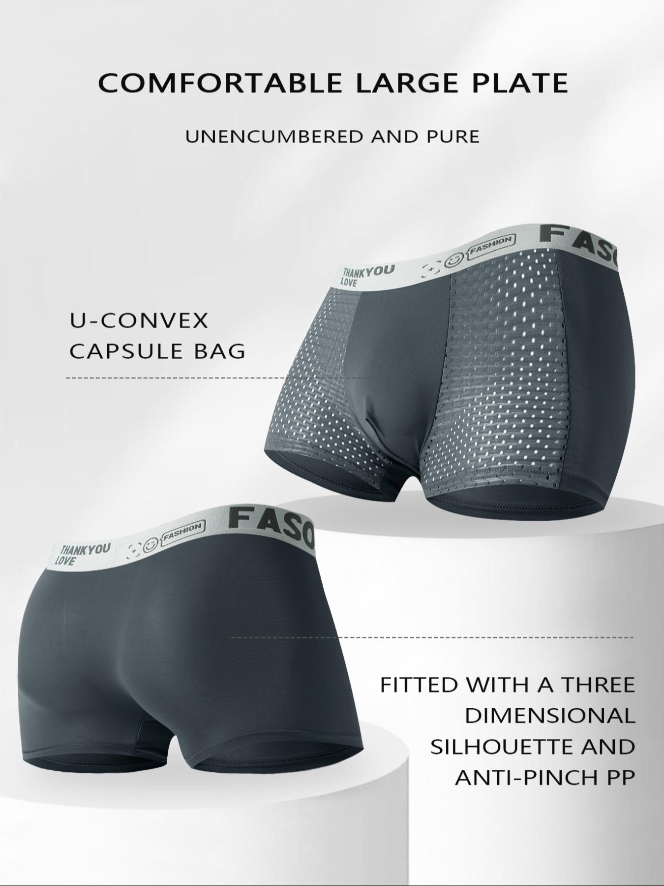 Men's Ice Silk Fiber Breathable Mesh Briefs, Medium Stretch Semi-Transparent Sports Underwear, Moisture-Wicking Gym Shorts, Breathable Elastic Underwear, Sports Fitness Underwear