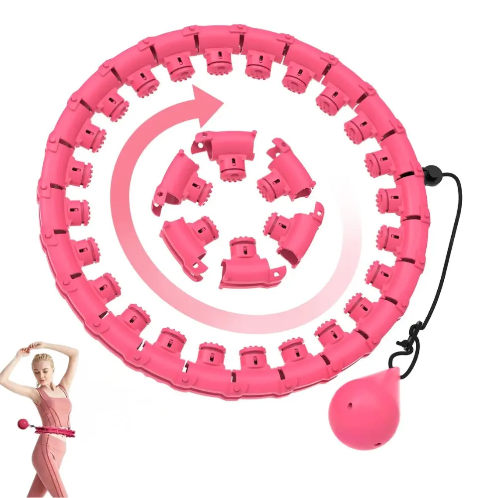 Weighted Hula Hoop with Exercise Belt - with 28 Detachable Links, Smart Weighted Hula Hoops for Adults and Beginners, Adjustable Tummy Exercise Equipment for Women & Men