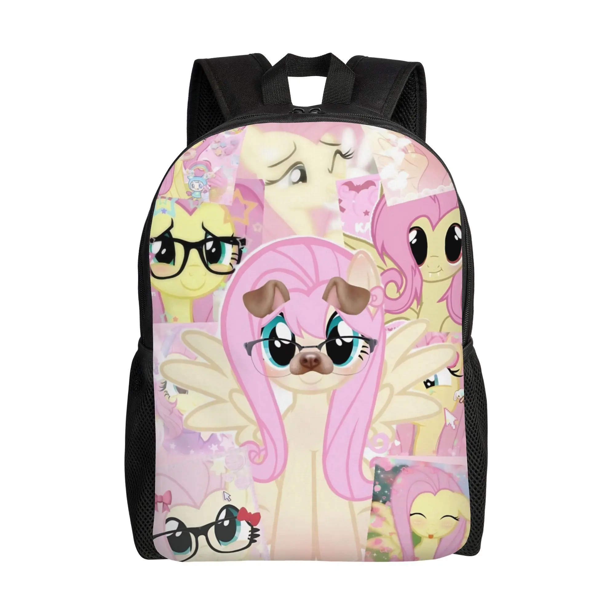 One themed backpack with a zippered snack compartment - lightweight everyday backpack, pony print, machine washable, suitable for teenagers, and makes a great gift. bookbag