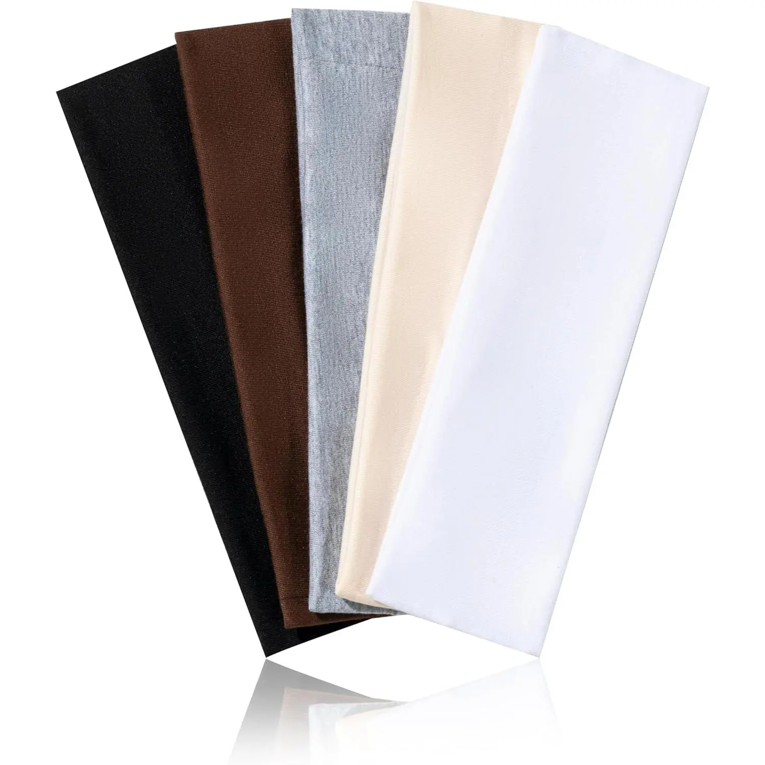 5Pcs Headbands for Women Non Slip, 5 Colors Head Bands for Women's Hair. Soft Cotton Cloth Stretchy Thick Headbands for Running, Yoga, and Exercise