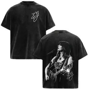 Ella Langley Shirt – Vintage Acid Washed Oversized Graphic T Shirt, Country Singer Live Performance Guitar Tee Western Music Aesthetic Streetwear, Heavyweight Soft Cotton Unisex Top, Men Women Wear Casual Tee, Gift for Country Music Fans