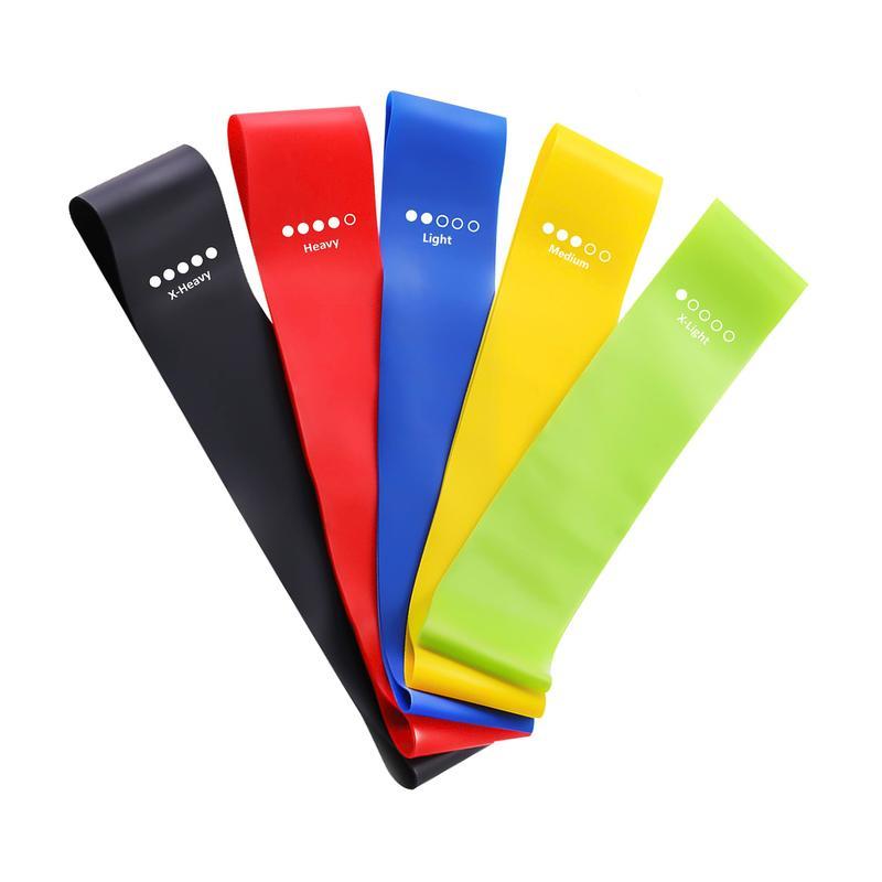 5 Counts/set Mini Loop Resistance Band Set with Storage Bag, Portable Exercise Band, Home Gym Exercise Stretching Training Equipment, Gymtok, Gym Accessories, Home Gym Kit-BY