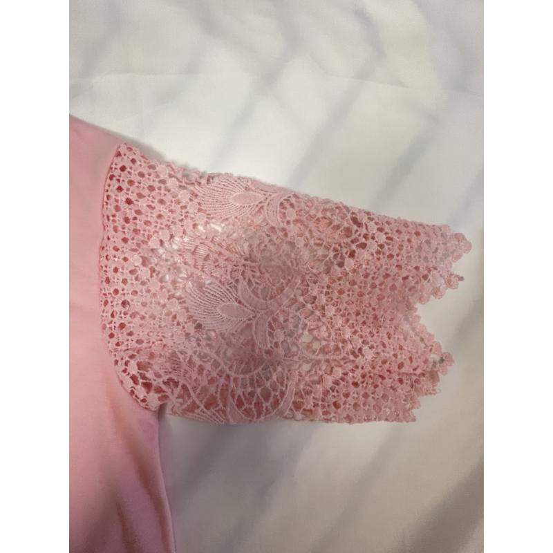 Elegant Plus-Size White V-Neck T-Shirt with Lace Detailing,Short Sleeve,Semi-Sheer Summer Top for Women,Plus Size Blouses Collar Fabric Spandex Casual