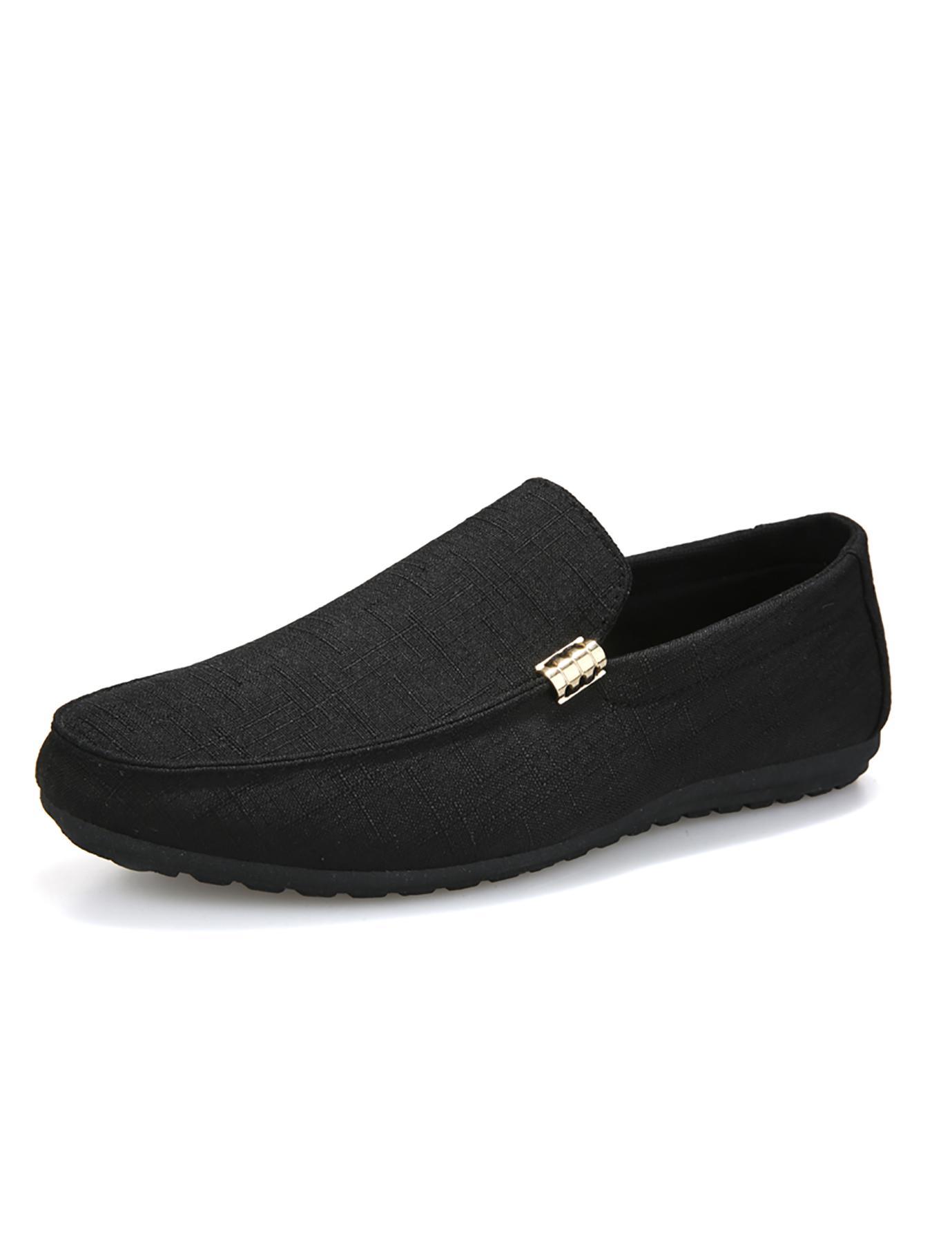 Men's Minimalist Plain Color Canvas Flat Shoes, Casual Low Top Slip-on Shoes for Men, Men's Workout Flat Shoes for Commuting, Daily Life