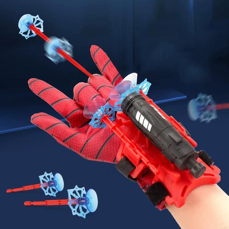 Kids Spider Web Launcher & Doll Launcher Set 1 Set Rubber Band Bracelet Shooter Toy Educational Fun Simulation Game for Boys Girls Outdoor Play Gift