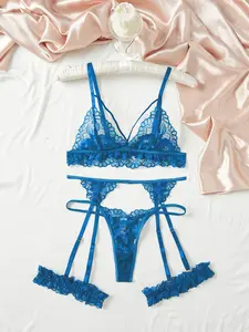 Women's Underwear Set (wireless Thong Garter Belt Leg Ring) Four-Piece, Comfortable Breathable Fabric, Daily Essential, Romantic Night Choice