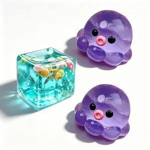 Cute Ocean Theme Squid Toy, Octopus and Ocean Cube Plush Toy, Portable Stress Relief Toy for Office, Classroom, Party Gifts, Birthday Gifts