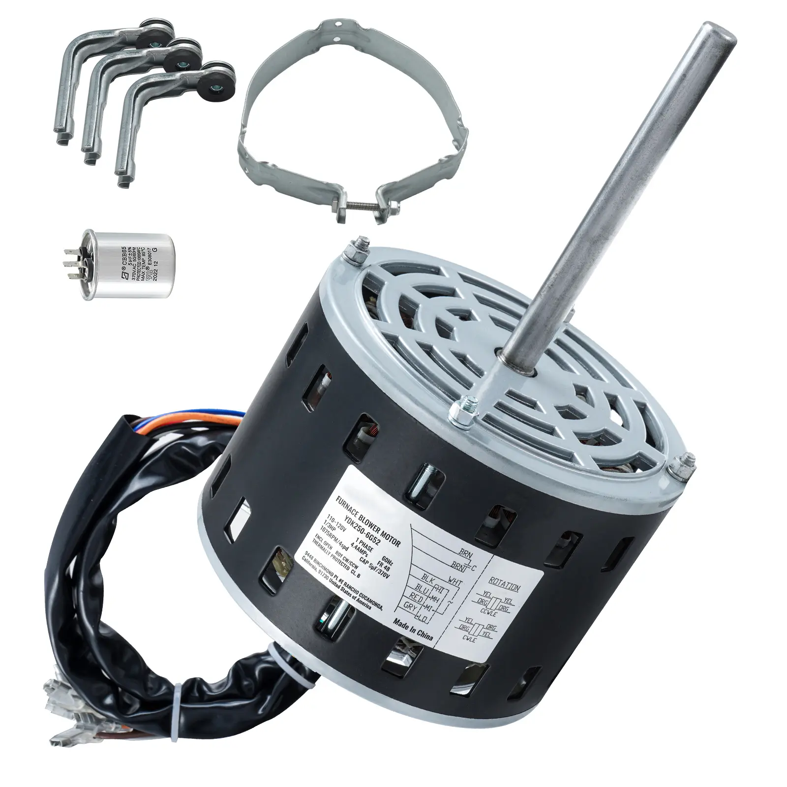 1/3hp Furnace Blower Motor, 110-120V Voltage, 4.4A Rated Current, Frame Type, 48 Frame 5.2-inch Shaft Length