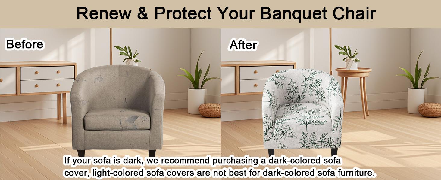 CRFATOP Soft Club Chair Slipcover Stretch Barrel Chair Covers Printed Tub Chair Slipcovers Round Couch Covers Spandex Armchair Sofa Cover Removable Furniture Protector for Living Room,C02