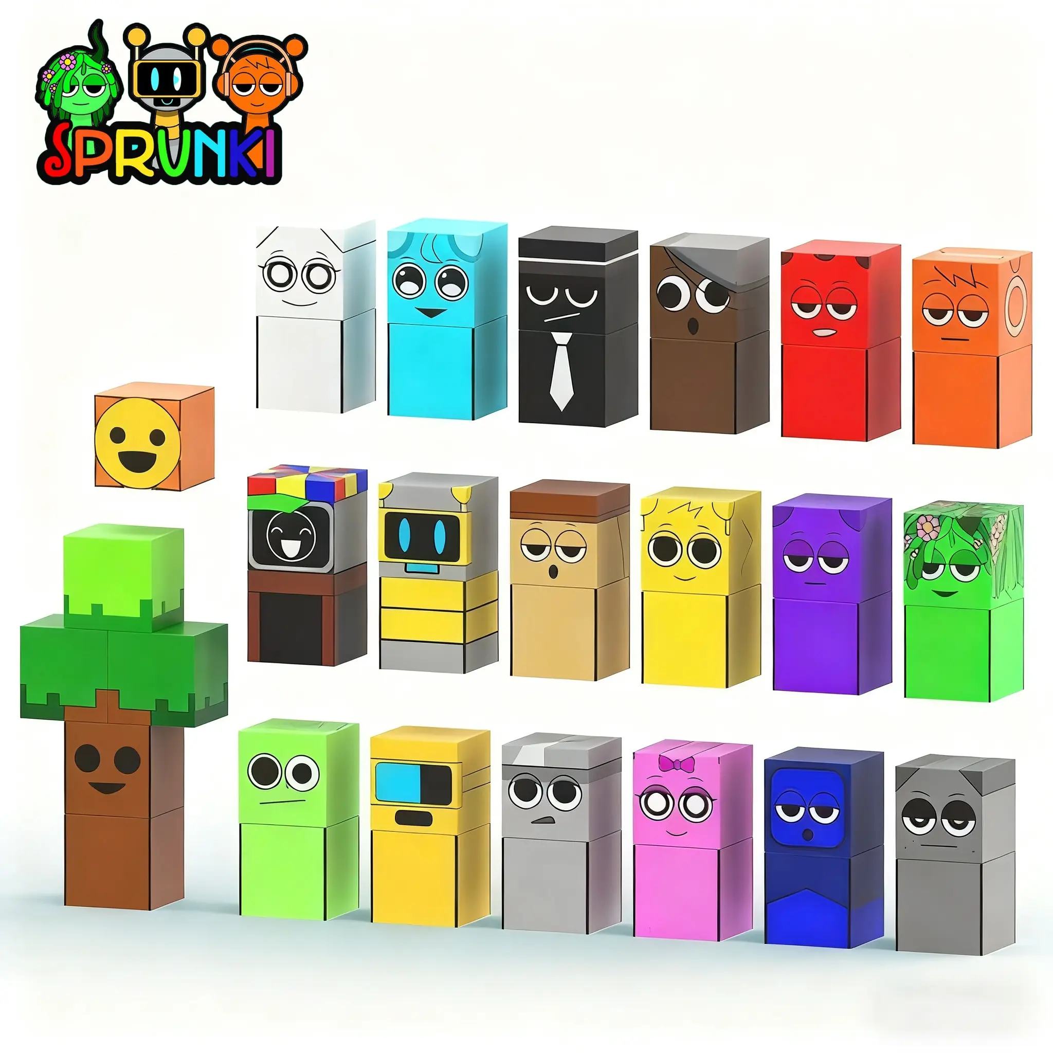 Rhythm Box Sprunki Magnetic Blocks Full Set, Magnet Building Toy Doll Set, Fun Educational Toys for Kids, Perfect Gift Idea