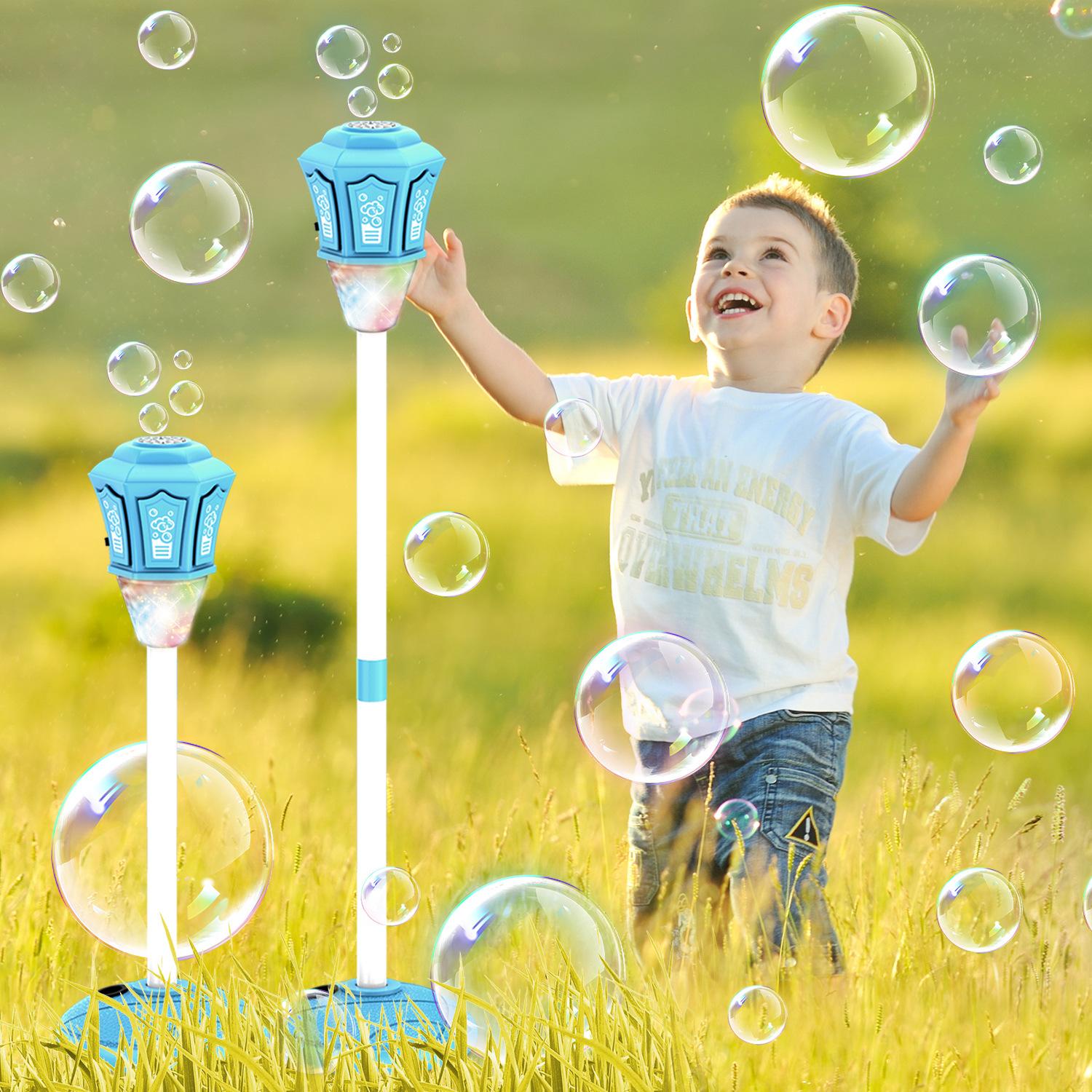 New Automatic Road Lamp Bubble Machine with Lights & Music, Outdoor Garden Bubble Toy, Perfect for Party, Wedding, Holiday Celebration