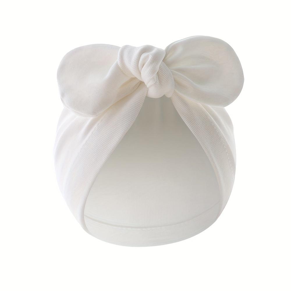 A Set of Three Soft Hats Newborns, Including a Knotted And Multi-Colored Cotton Bath Hats Infants