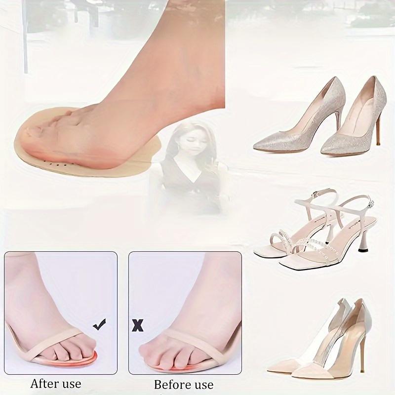 Self-adhesive Heel Front Foot Pads, 4 Pairs Non-slip Sweat-wicking Comfort Pads, Enhanced Support, Women