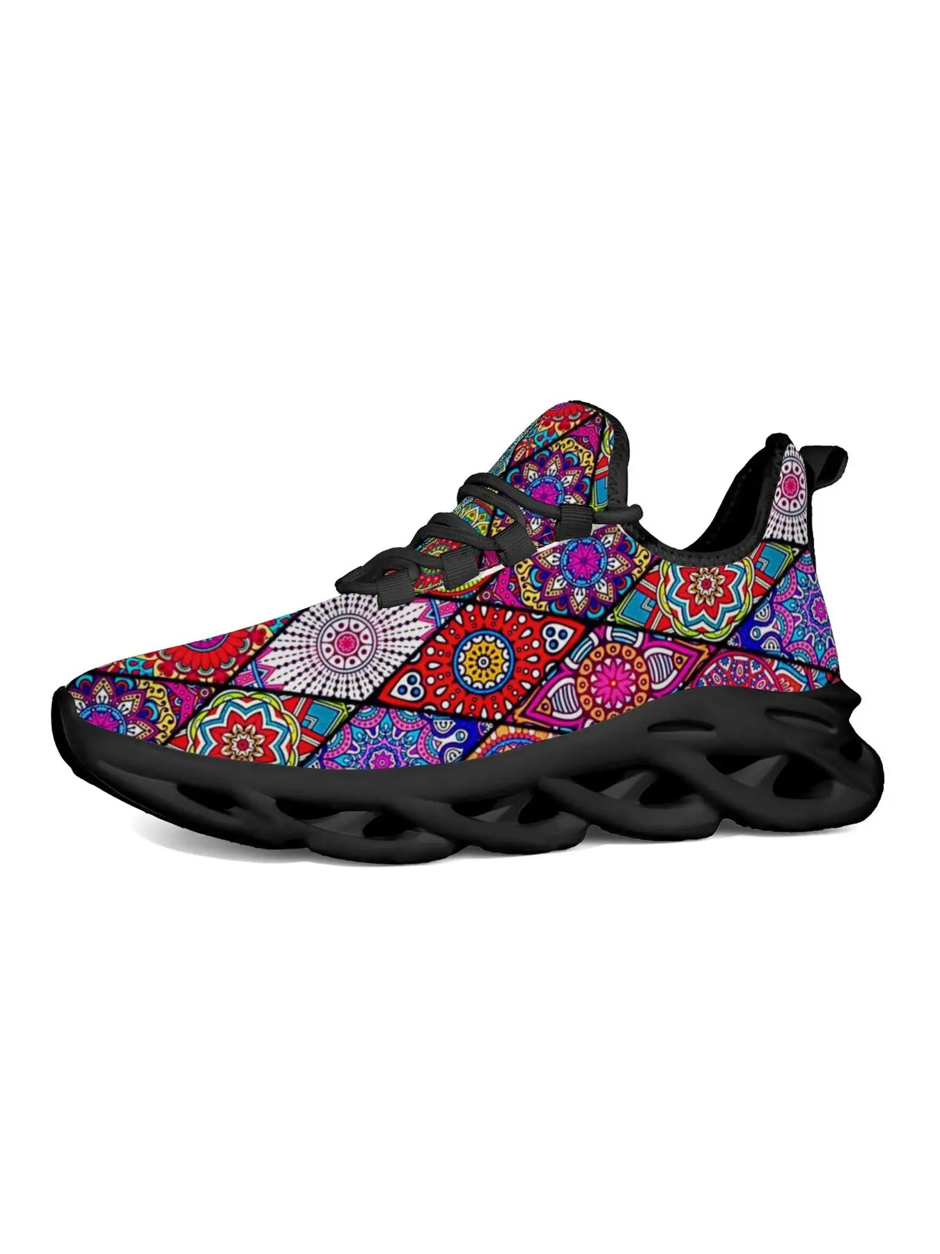 Adult Man Woman Cushion Sneakers Colour Personalized Full Coverage Design Comfortable Shoes Versatile For Daily Outings Non-Slip Wear-Resistant Light Hollow Sole Non Slip Low Top Casual Athletic Walking Trainers