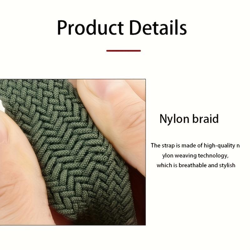 Apple Watch Braided Nylon Strap – Double Ring Elastic Sports Wristband with Metal Snap, Fits 38–49mm, Series 1–10, SE, Ultra / Ultra 2, Unisex