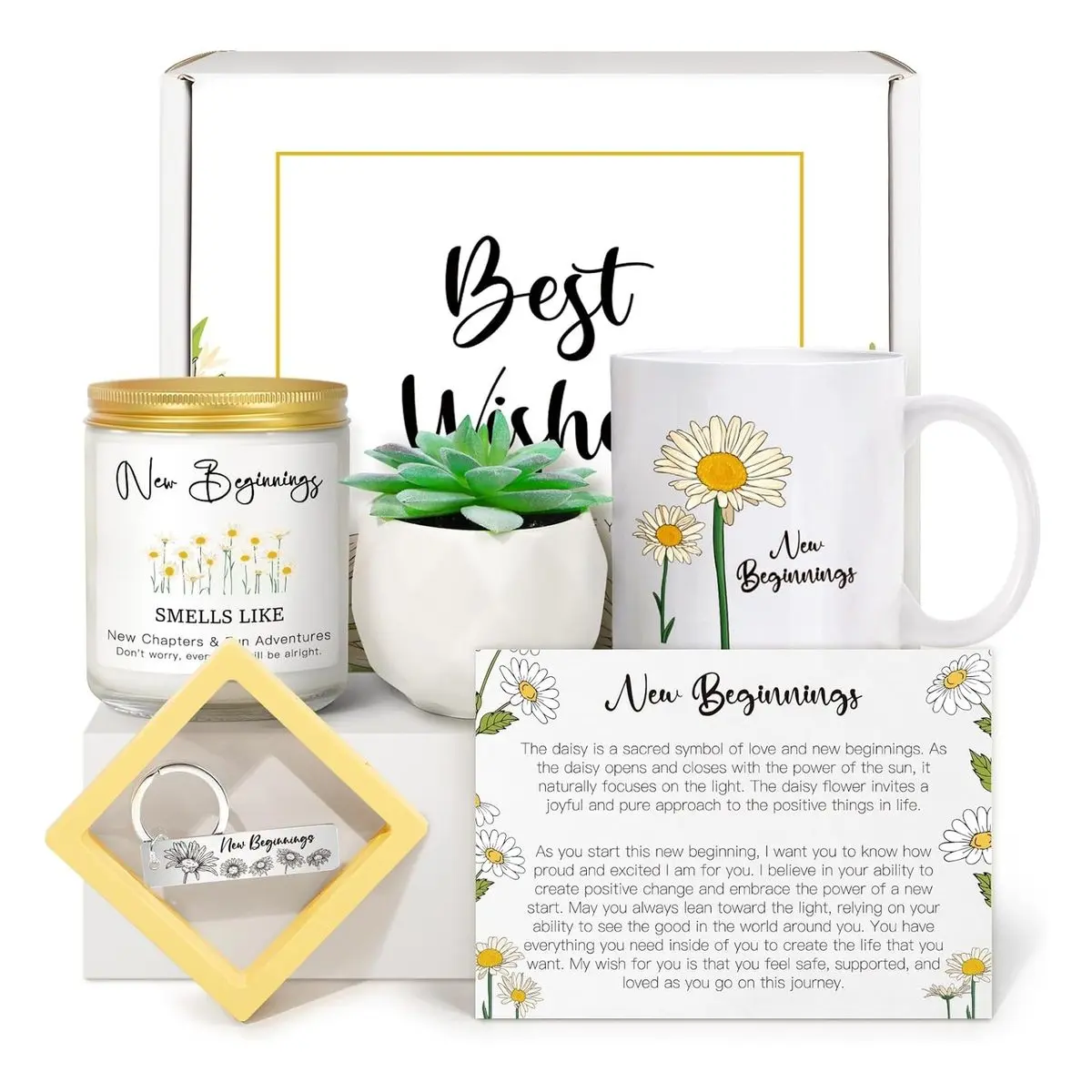 New Beginnings Gift Box for Women, Farewell Coworker Going Away Goodbye Gift Basket, Self Care Package for Her, New Job Break Up Divorce Good Luck Present