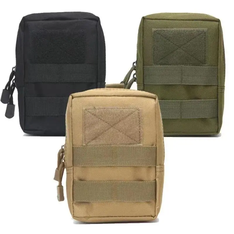 Molle Pouch Waist Bag, Casual Plain 1000D Nylon Multi-function EDC Organizer Pack with Phone Holder for Hiking and Camping