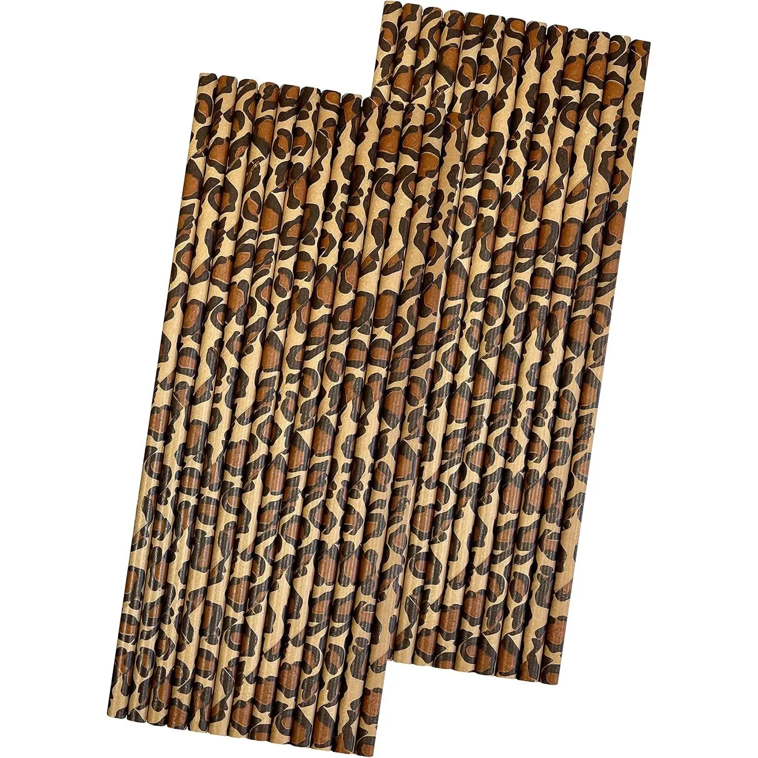 Leopard Print Paper Straws -  Print Straws - Safari me Party  - 50 Pack -