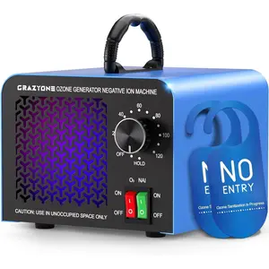 120,000mg/h Ozone Generator, High-Capacity Ozone Odor Eliminator with Negative Ion, Ozone Machine Odor Removal for Car, Home, Pets, Smoke, Commercial/Industrial Use - Covers Up to 6,000 Sq.Ft