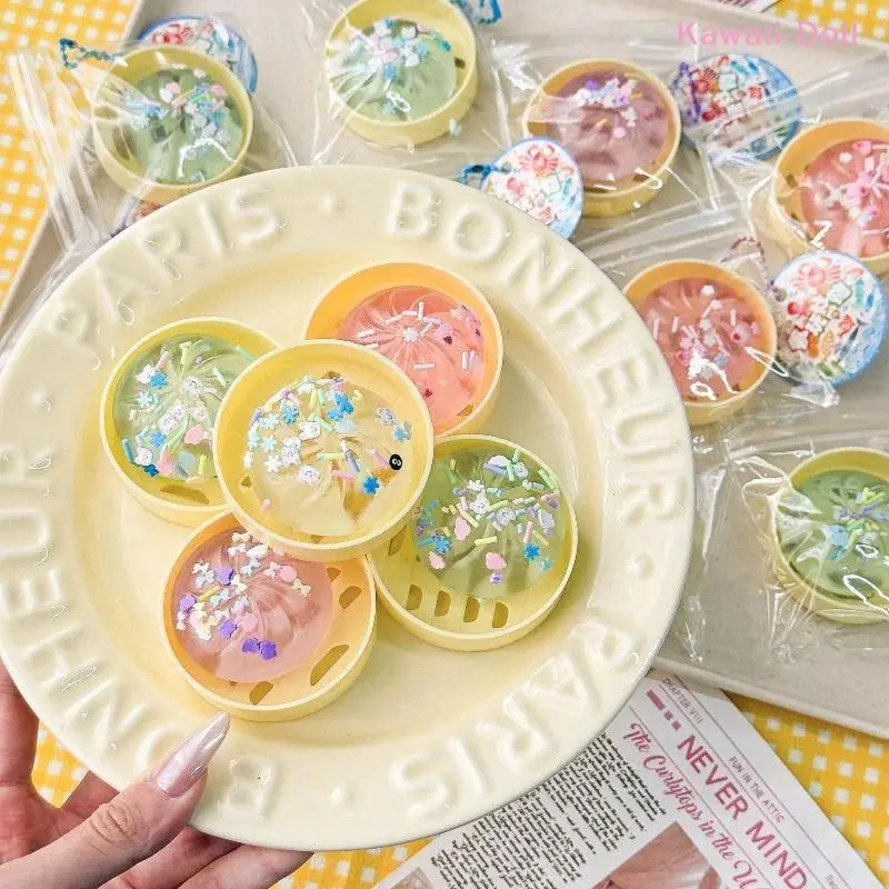 [DO]Mini Steamer Steamed Bun Squeezable Toys Set Squeeze Slow Rebound Relief Crystal Fidget Sensory Toy Party Favors Gifts[DO]