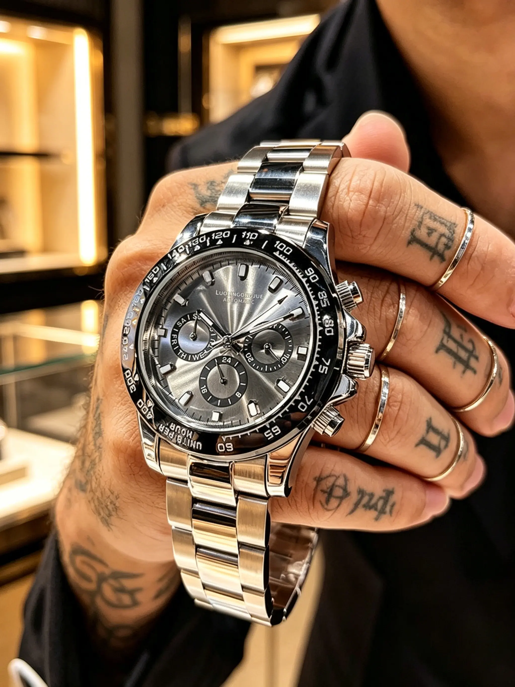 Classic Men's Mechanical Watch, Automatic Wristwatch, Business Style, Sporty Design, Gift Box Included, Perfect for Daily Wear and Gifting
